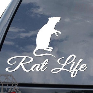 Rat Life Japanese JDM Racing Motorsports Sticker Decal For Car Truck Motorcycle Window Bumper Helmet Mug Laptop Wall Home Decor