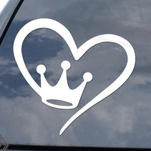 King Queen of Hearts Love Crown Sticker Decal For Car Truck Motorcycle Window Bumper Helmet Mug Laptop Wall Home Decor