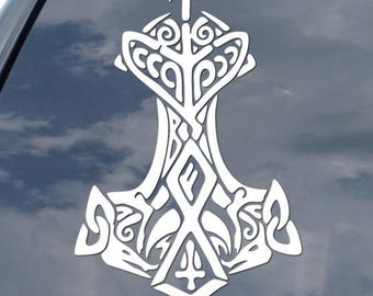 Viking Thor Hammer Norse God Sticker Decal For Car Truck Motorcycle Window Bumper Helmet Mug Laptop Wall Home Decor