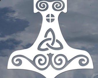 Thor Hammer Mjolnir Norse God Viking Sticker Decal For Car Truck Motorcycle Window Bumper Helmet Mug Laptop Wall Home Decor
