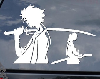 Samurai Father Son Sticker Wall Decal Japanese Warrior Motif for