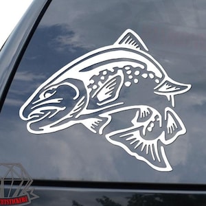 Trout Fishing Fish Fisherman Sticker Decal For Car Truck Motorcycle Window Bumper Helmet Mug Laptop Wall Home Decor
