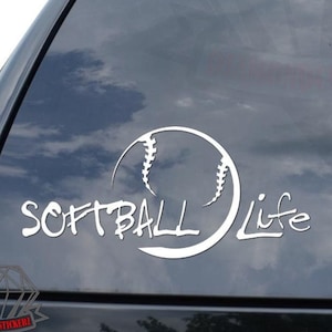 Softball Baseball Team Sport Sticker Decal For Car Truck Motorcycle Window Bumper Helmet Mug Laptop Wall Home Decor
