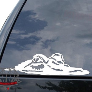 Alligator Crocodile Peeping Peeking Reptile Animal Sticker Decal For Car Truck Motorcycle Window Bumper Helmet Bottle Mug Laptop Wall Decor