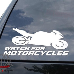 Watch For Motorcycles Motorbike Biker Street Bike Sticker Decal For Car Truck Motorcycle Window Bumper Helmet Mug Laptop Wall Home Decor