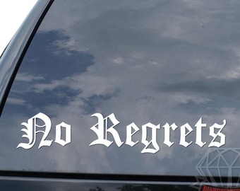 No Regrets JDM Japanese Motorsports Racing Sticker Decal For Car Truck Motorcycle Window Bumper Helmet Laptop Wall Home Decor