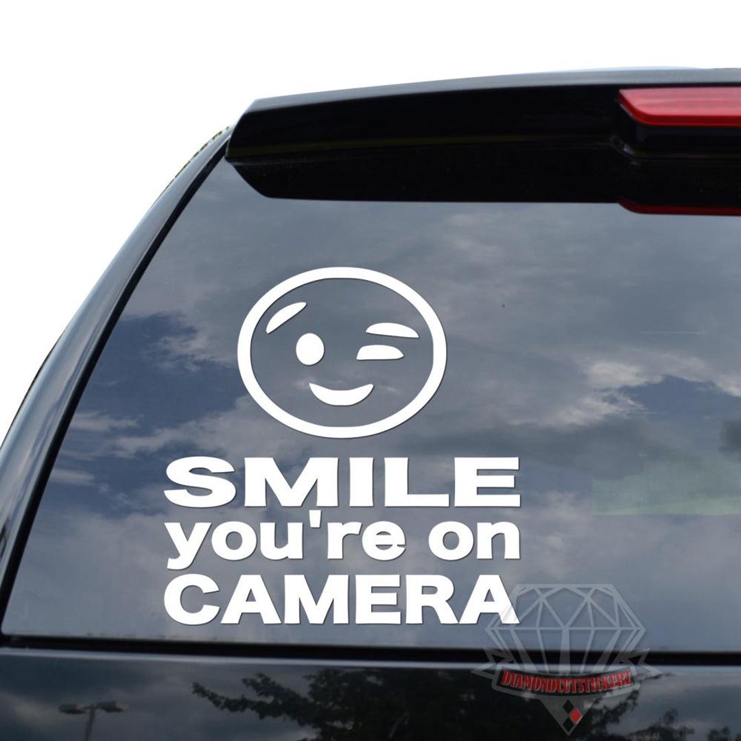 Smile You're on Camera Smiley Sticker Decal for Car Truck Motorcycle ...
