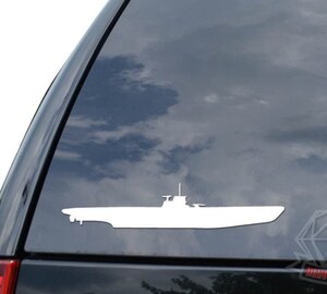 Autocollant Vinyle Sawfish Riant - Émblème U-Boat WW2, 2 Stickers 13.7x8.1cm, Déco Voiture & Casque