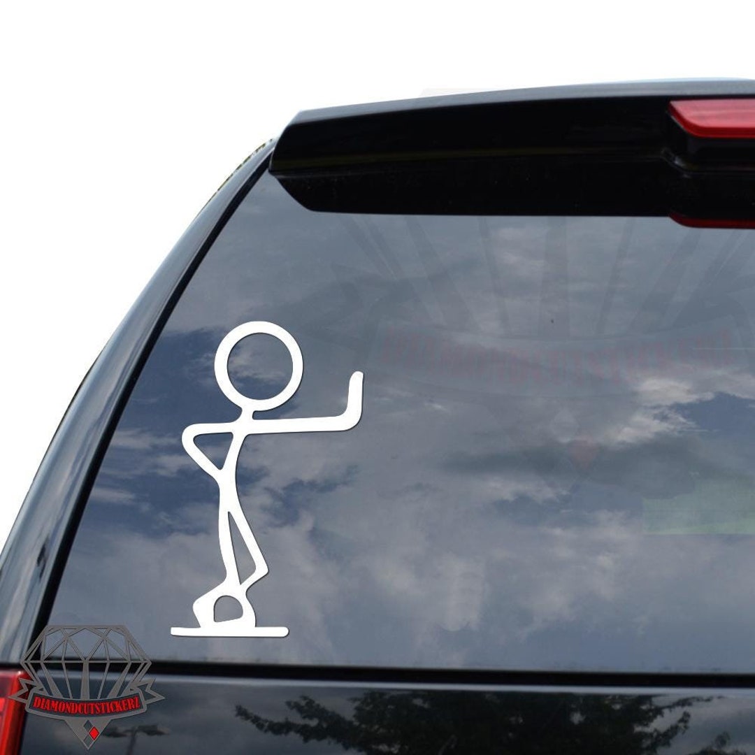 Stickman Stick Figure Guy Leaning on Wall Sticker Decal for Car Truck ...