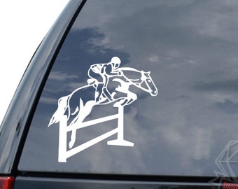 Horse Riding Jumping Equestrian Sticker Decal For Car Truck Motorcycle Window Bumper Helmet Bottle Mug Laptop Wall Home Office Decor