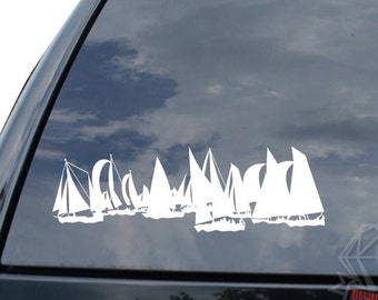 Sailboats Sail Sailing Sailboat Sailor Boat Sticker Decal For Car Truck Motorcycle Window Bumper Helmet Bottle Laptop Wall Home Office Decor