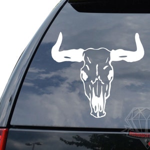 Longhorn Cow Bull Skull Bones Cattle Ranch Style 3 Sticker Decal For Car Truck Motorcycle Window Bumper Helmet Bottle Laptop Wall Home Decor