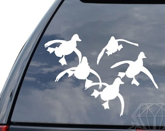 Flying Ducks Hunting Bird Sportsman Shotgun Sticker Decal For Car Truck Motorcycle Window Bumper Helmet Mug Laptop Wall Home Office Decor