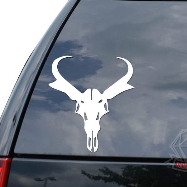 Antelope Skull Antler Hunting Sticker Decal For Car Truck Motorcycle Window Bumper Helmet Bottle Mug Laptop Wall Home Office Decor