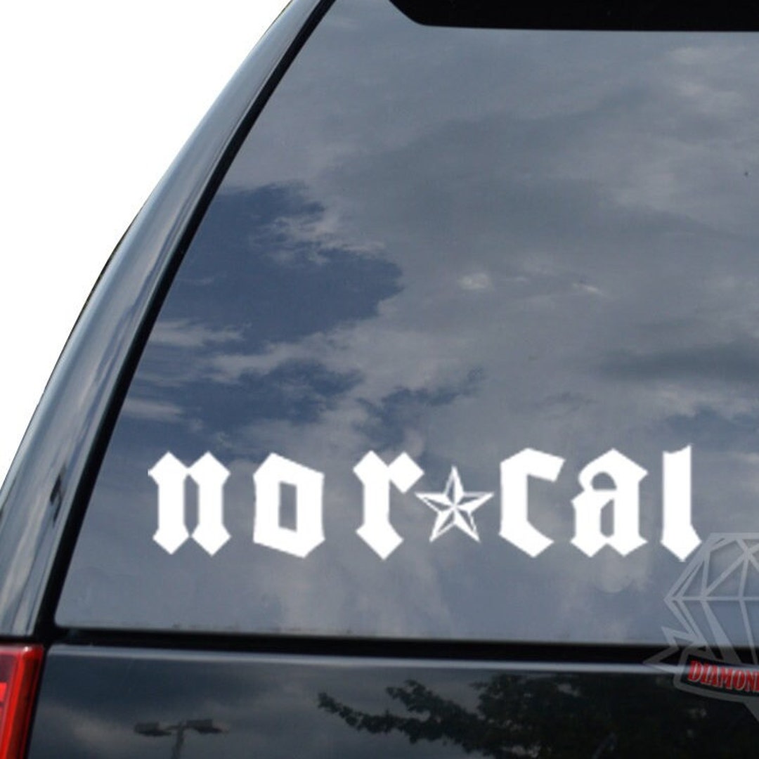 Norcal Star Lettering Norcal Northern California Nautical Star Sticker Decal for Car Truck ...