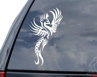 Tribal Phoenix Bird Vinyl Decal - UV & Water Resistant Sticker For Car Windows, Laptops, Toolboxes & Smooth Surfaces