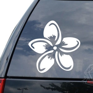 Plumeria Flower Hawaii Island Hawaiian Sticker Decal For Car Truck Motorcycle Window Bumper Helmet Bottle Mug Laptop Wall Home Office Decor