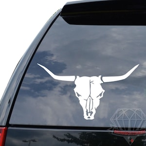 Longhorn Cow Bull Skull Bones Cattle Ranch Style 1 Sticker Decal For Car Truck Motorcycle Window Bumper Helmet Bottle Laptop Wall Home Decor