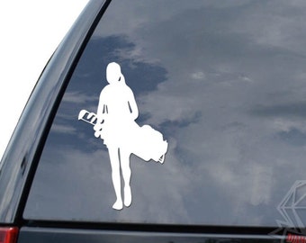Women Golf Golfing Golfer Club Sticker Decal For Car Truck Motorcycle Window Bumper Helmet Bottle Mug Laptop Wall Home Office Decor