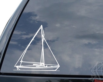 Sailboat Sailing Sail Sailor Navigation Sticker Decal For Car Truck Motorcycle Window Bumper Helmet Bottle Mug Laptop Wall Home Office Decor