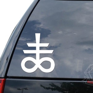 Leviathan Satan Cross Devil Sticker Decal For Car Truck Motorcycle Window Bumper Helmet Bottle Mug Laptop Wall Home Office Decor