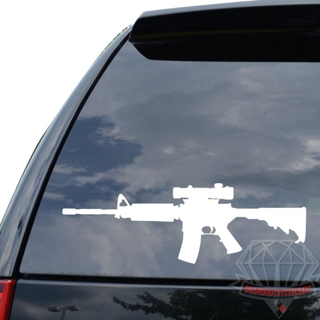 AR-15 Assault Rifle Scope Gun Ammo Bullet Sticker Decal for Car Truck ...