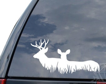 Deer Family Buck Hunting Hunter Wildlife Outdoor Sticker Decal For Car Truck Motorcycle Window Bumper Helmet Laptop Wall Home Office Decor