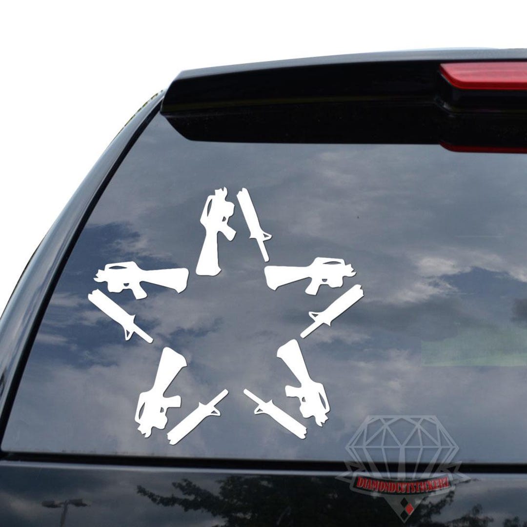 Anti Gun Protest Star Broken Rifles Sticker Decal for Car Truck ...