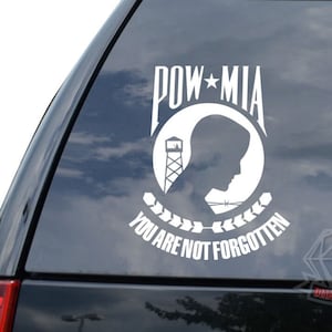 POW MIA Soldier Not Forgotten US Veteran Army Military Sticker Decal For Car Truck Motorcycle Window Bumper Laptop Wall Home Office Decor