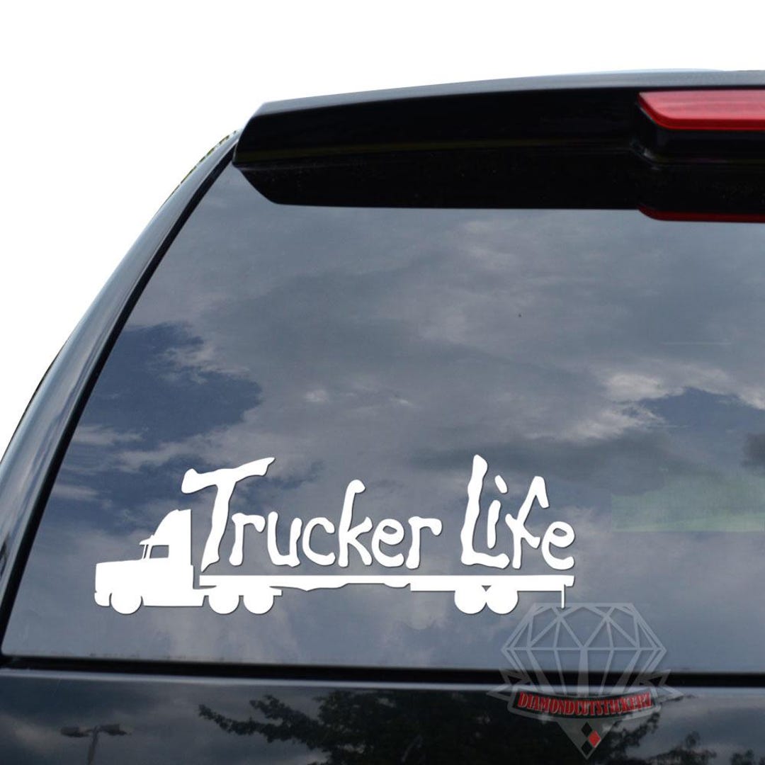 Big Rig Stickers Trucker Life Driver 18 Wheeler Big Rig Trucking Sticker Decal for Car ...