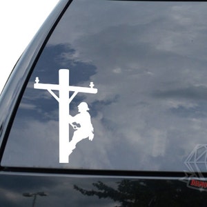 Lineman Electrician Electric Pole Power Line Sticker Decal For Car Truck Motorcycle Window Bumper Helmet Mug Laptop Wall Home Office Decor