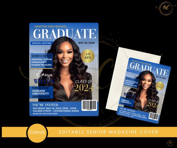 Graduation Magazine Cover (CANVA PRO REQUIRED)