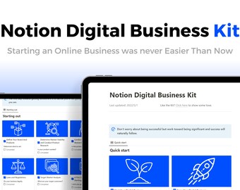 Digital Business Kit, Notion Template, Online Business Kit, Success, Business Management, Organization, Advanced Notion Template