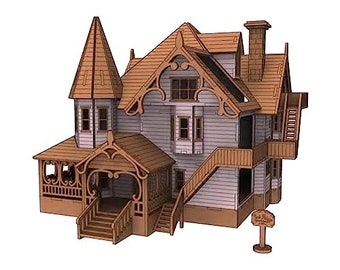 Pink Palace Coraline Dollhouse Model Kit - Easy to Assemble - Made with Baltic Birch | 3D Wooden Puzzle - DIY Craft Kit - Great Easter Gift