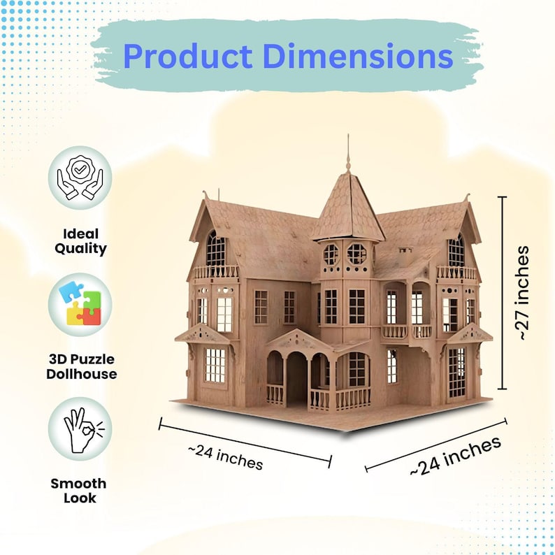Fantasy Mansion Dollhouse Kit - 3D Wooden Puzzle Kit - Christmas ...