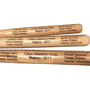 Mini Baseball Bat Keepsake - Solid Wood, Engraved Customizable Mini Bat, Coaches, Ring Bearers - 18-inch - Unique Trophy For Little League