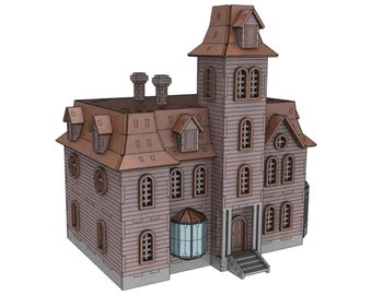 Kit de casa familiar Addams de rompecabezas de madera 3D - Kit de casa pequeña para bricolaje - Madera de abedul báltico de 1/8" fácil de montar - Kit de casa modelo para familia