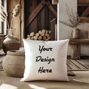 Throw Pillow Mockup Smart Object PSD Mockup Video Tutorial Included Square Pillow Mock Up Couch Cushion Photoshop Mock Up Accent Pillow