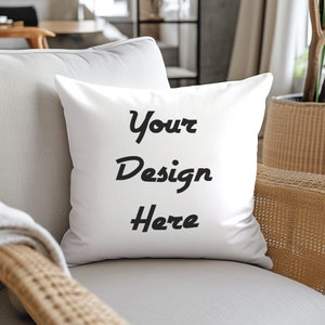 Throw Pillow Mockup Smart Object PSD Mockup Video Tutorial Included Square Pillow Mock Up Couch Cushion Photoshop Mock Up Accent Pillow
