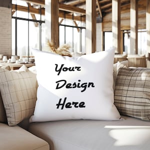 Throw Pillow Mockup Smart Object PSD Mockup Video Tutorial Included Square Pillow Mock Up Couch Cushion Photoshop Mock Up Accent Pillow