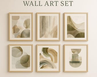 Japandi Wall Art Set: 10 Minimalist Abstract Prints (Digital Download 24x30in Max.)