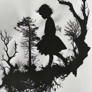 Impresiones artísticas de siluetas inspiradas en traumas: Decoración emocional en blanco y negro (Descarga digital) imagen 10
