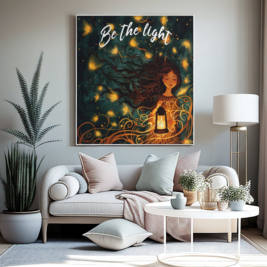 Gift for Her Illuminated Hope Digital Wall Art - Chic Home Decor, Wall ...