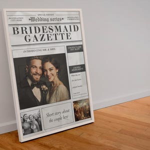 Bearbeitbare Brautjungfer Geschenk Canva Vorlage - Benutzerdefiniertes Paar Poster, Hochzeitsandenken, Trauzeugin oder Beste Freundin druckbar