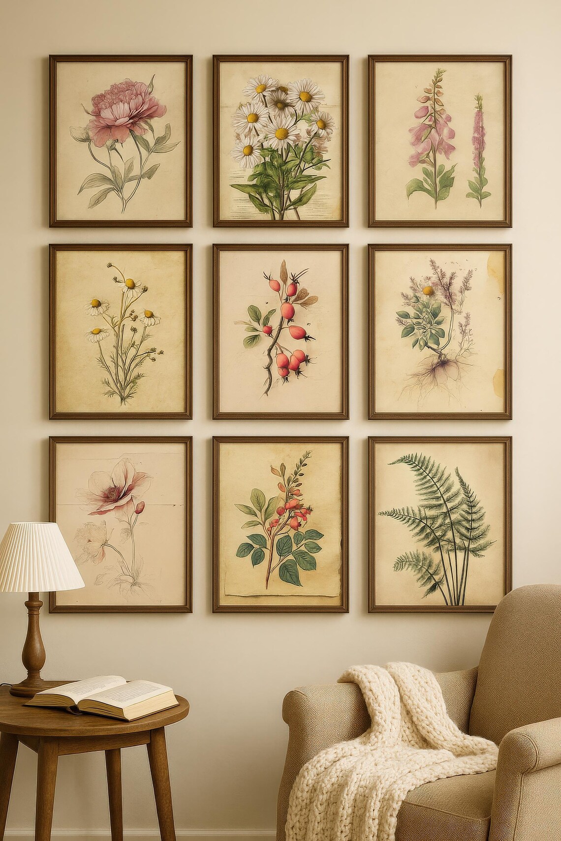 Vintage Botanical Prints: Antique Illustration Set for Cottagecore ...