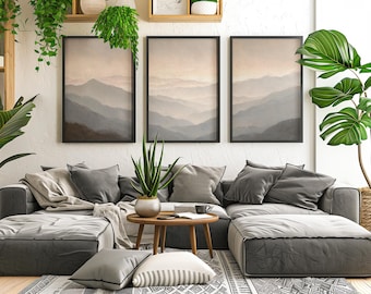 Japandi Wabi-Sabi Triptych Wall Art: Earthy Zen Prints (Digital Download)