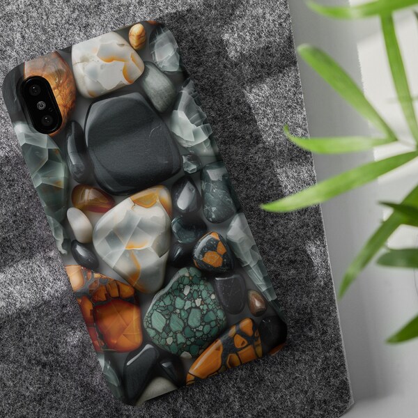 Artistic Rock Pattern Phone Case - Mandy Disher Inspired, Multi-Color Protective Cover for Daily Use