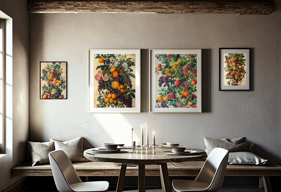 Vintage Fruit Print Set: Kitchen Gallery Wall Art (digital Download) - Etsy