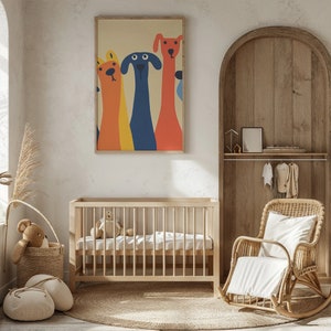 Colorful Dog Family Print ~ Nursery Wall Art ~ Kids Playroom Poster ~ Animal Illustration ~ Printable Instant Download Decor ~ Pet Portrait