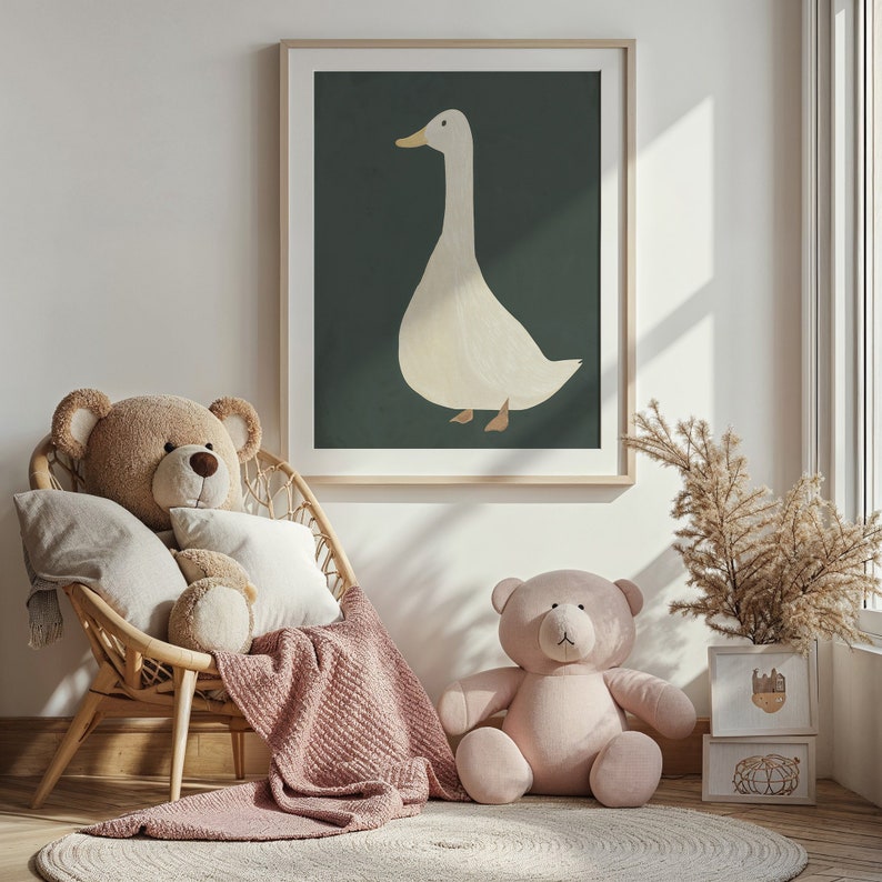 Duck Nursery Wall Art Print, Kids Room Decor, Animal Poster, Printable ...